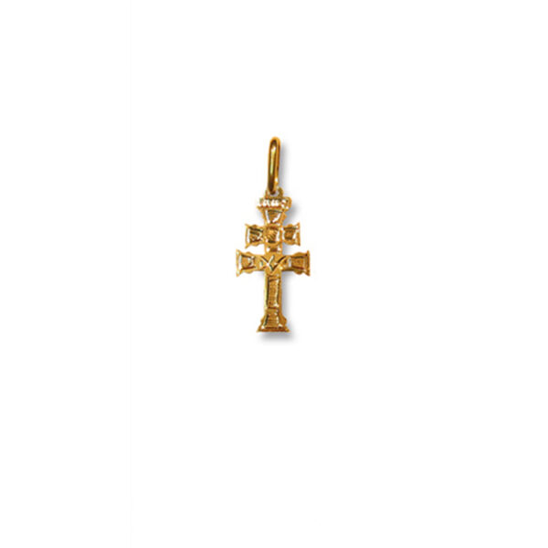 Cruz de Caravaca Oro laminado 18k 13 mm N1 - Imagen 2