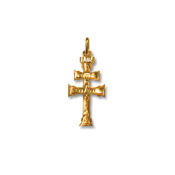 Cruz de Caravaca  Oro 18k - Hecha a Mano- Laminada 21 mm N3