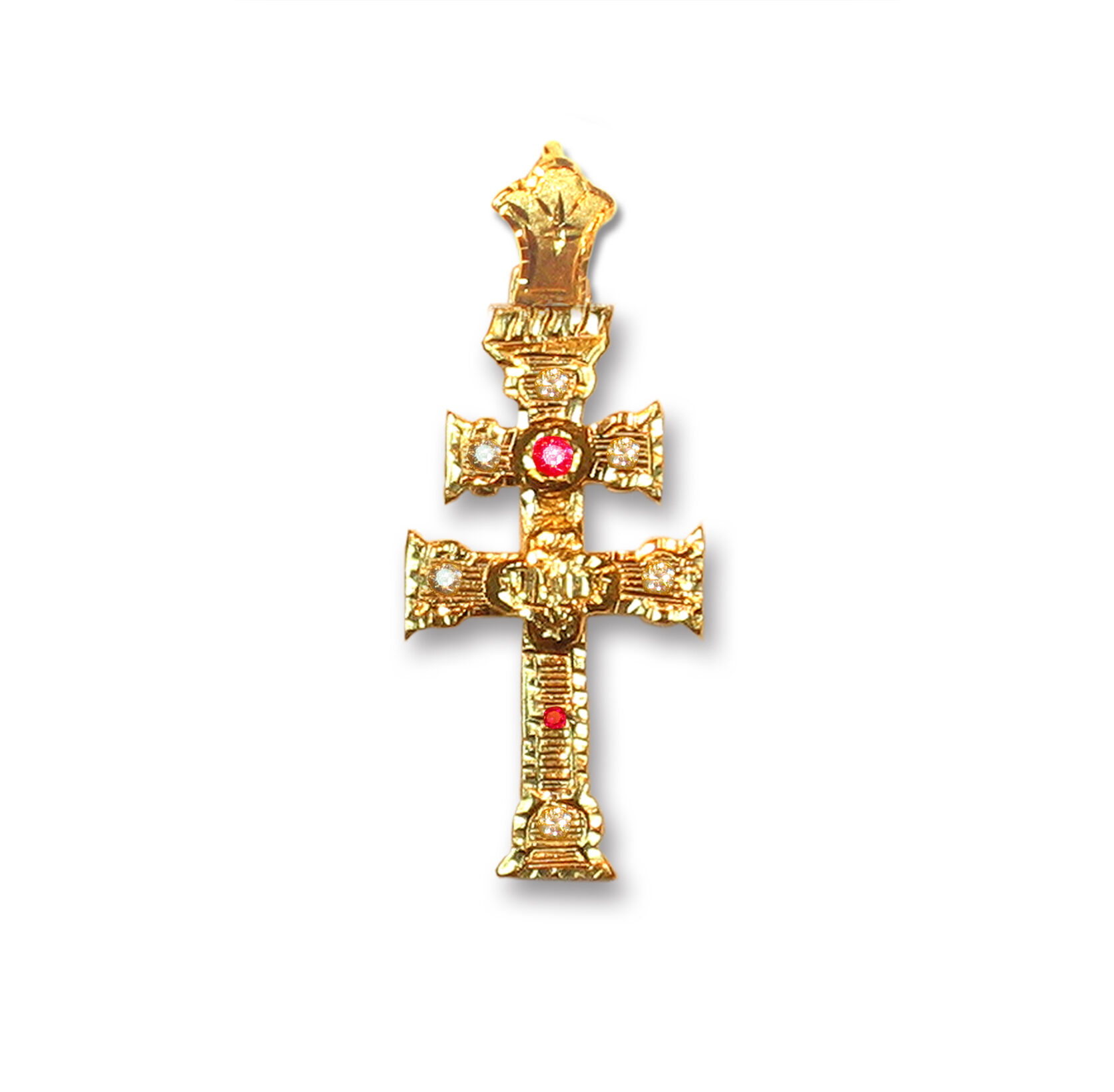 Cruz de oro con circonitas