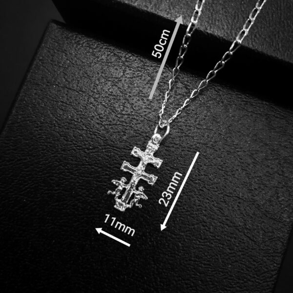 Cruz de Caravaca Bendecida con Cadena - Plata de Ley 925 - Unisex - Imagen 3