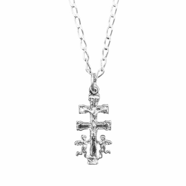 Cruz de Caravaca Bendecida con Cadena - Plata de Ley 925 - Unisex