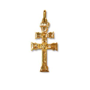 cruz de caravaca oro grabada a mano